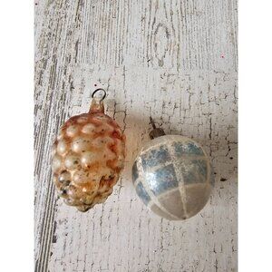 Antique glass grapes raspberry ball blue ornament Xmas tree set